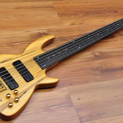 Chris Larkin Reacter 5B Fretless Spalted Maple image 3