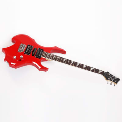 Glarry Flame Shaped Electric Guitar with 20W Electric Guitar Sound HSH Pickup Novice Guita - Red image 7