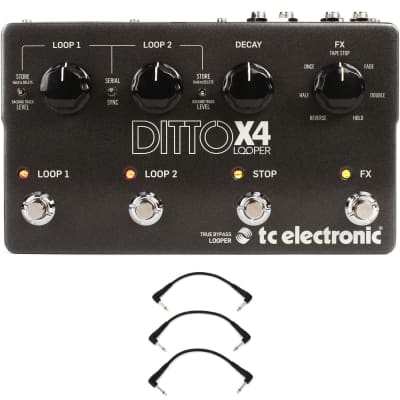 TC Electronic Ditto X4 Looper Pedal with 3 Patch Cables image 1