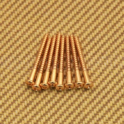 GS-0011-G (8) Gold Pickup Mounting Screws For Fender P & Jazz Bass or Similar for sale