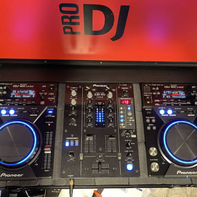 Pioneer DJ DJM-400 & CDJ-400 Pair Limited Black Blue + Custom Case