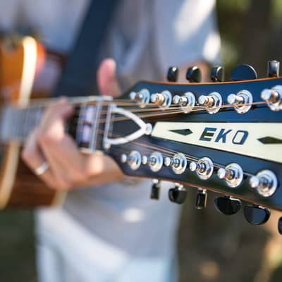 Eko Ranger 12 Dreadnought Vintage Reissue EQ Natural Stain Spruce Top Electro Acoustic Guitar New image 8