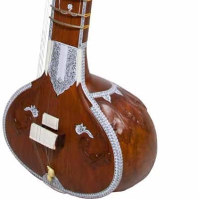 Sitar Package Includes: Standard Sitar w/ Soft Padded Case (Light) + Chromatic Clip-on Tuner + Mizra image 2