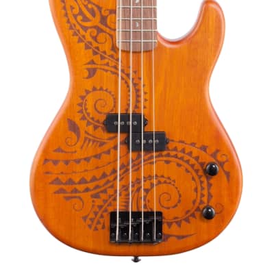 Luna Tattoo 4 String Electric Bass Guitar image 3