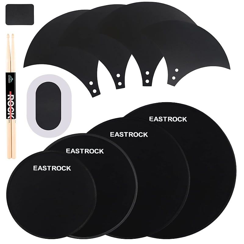 Drum Mute Pads Set 10 Pieces With Cymbal Pad + Hi Hats Set Reverb