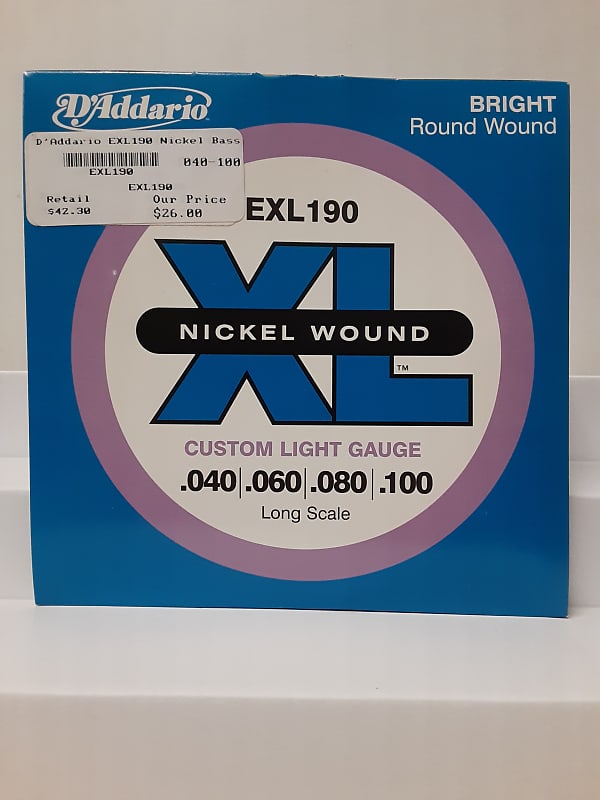 D'Addario EXL190 Long Scale XL Nickel Bass String Set - Custom Light (40-100) image 1