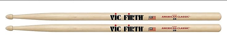 Vic Firth 5B Wood Tip American Classic Hickory Drumsticks image 1