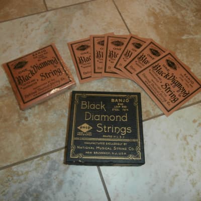 Vintage 1940's/1950's Black Diamond Banjo 2nd String Box w/ Strings, Packets! image 1