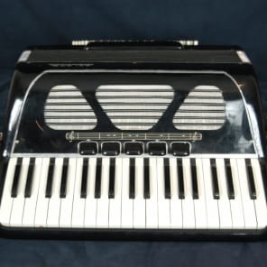 1985 Galanti Accordion, 37 Treble Keys, 80 Bass Keys, Black. image 1