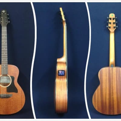 Caraya Safair 40CEQ Left-Handed All-Mahogany Parlor Acoustic Guitar  w/EQ+Gig Bag