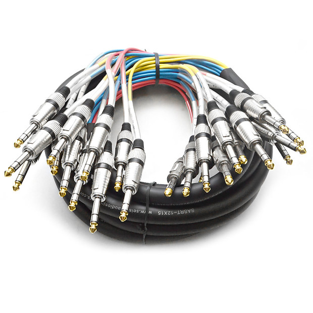 Seismic Audio SASRT-12x15 12-Channel 1/4" TRS Snake Cable - 15' image 1
