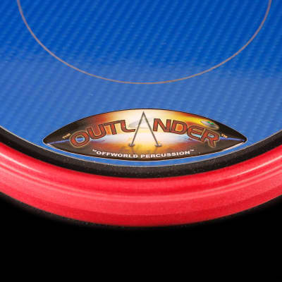 Offworld Percussion Outlander 9.5'' Small Practice Pad, 3D Blue VML, Red Rim image 4