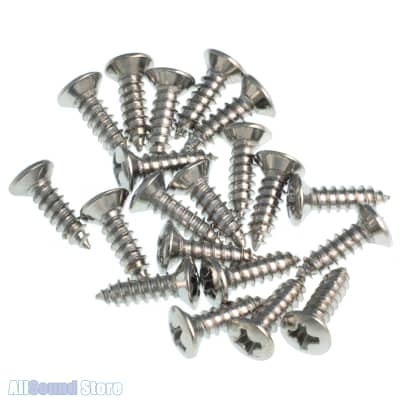 20 Pickguard / Control Plate Screws for Fender® Guitar or Bass Strat® / Tele® - NICKEL