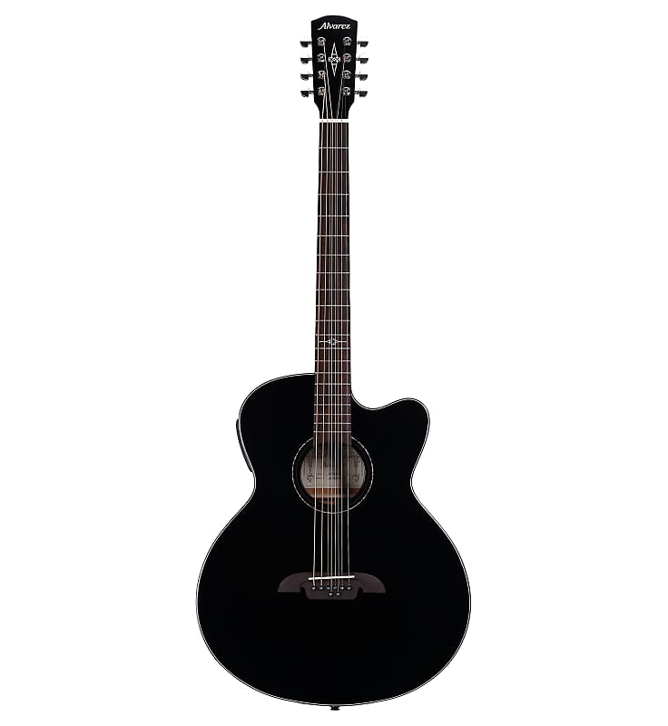 Alvarez ABT60CE-8BK - 8 String Acoustic Electric Baritone Guitar image 1