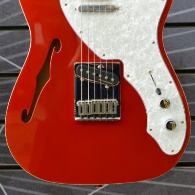 Fender Deluxe Telecaster Thinline Candy Apple Red Electric Guitar & Case B Stock image 1