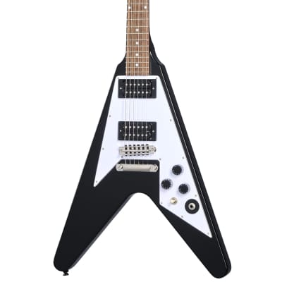 Epiphone Kirk Hammett Signature 1979 Flying V Guitar w/ Gibson Pickups and Hardshell Case - Ebony for sale