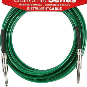Fender California Instrument Cable, 15', Surf Green 2016