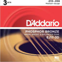 D'Addario EJ17 Phosphor Bronze Acoustic Guitar Strings - .013-.056 Medium (3-pack)