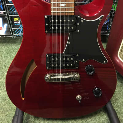 PRS SE Zach Myers semi acoustic guitar in trans cherry finish image 15