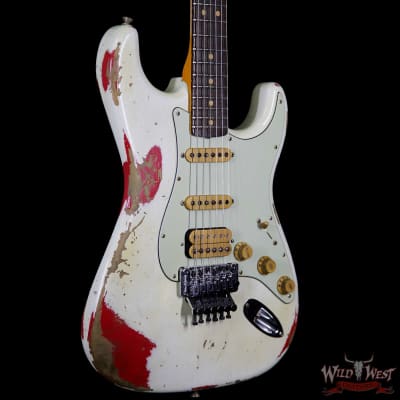 Fender Custom Shop White Lightning Floyd Stratocaster Heavy Relic Rosewood Board 21 Frets Torino Red image 4