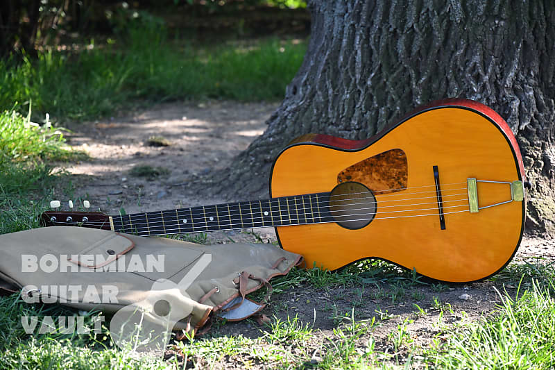 Cremona 533 - vintage parlor travel acoustic guitar, beautiful condition,1974, Czechoslovakia (Luby) image 1