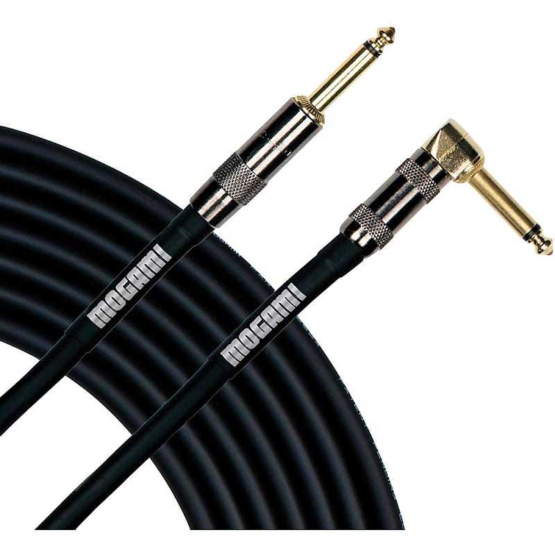 Mogami Platinum Instrument Cable with Right Angle to Straight End Connectors 6 ft. image 1