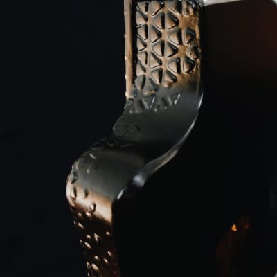 Boutique handmade Honfleur semi-hollow guitar with lacquered eggshell inlays image 7