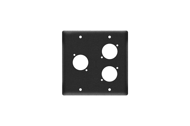 Elite Core EC2G3D Black Double Gang Wall Plate with 3 Reverb