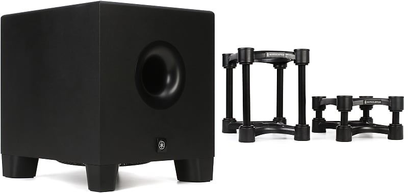 Yamaha HS8S 8 inch Powered Studio Subwoofer  Bundle with IsoAcoustics ISO-200 Isolation Stand for Studio Monitors (Pair) image 1