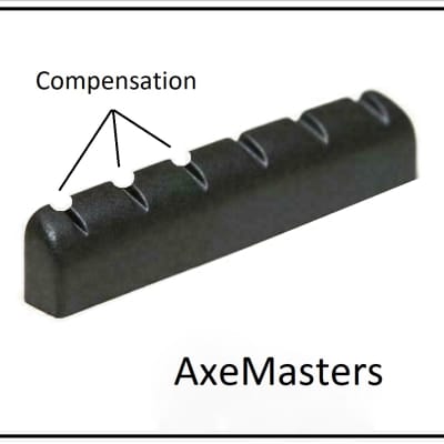 AxeMasters COMPENSATED Black Delrin Nut made for GIBSON Guitar - Tuning  Issues? Here's your answer!