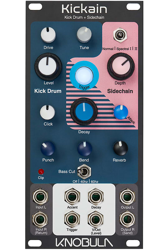 Knobula Kickain Kick Drum Eurorack Module Reverb