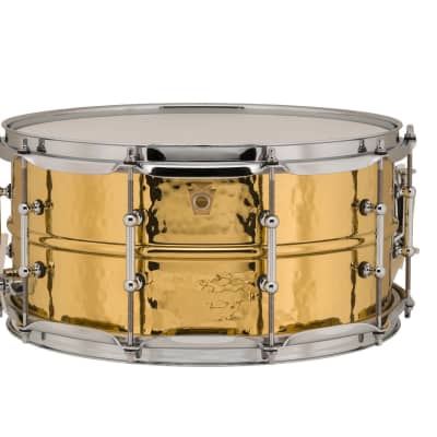 Ludwig LB422BKT Hammered Brass 6.5x14" Snare Drum with Tube Lugs