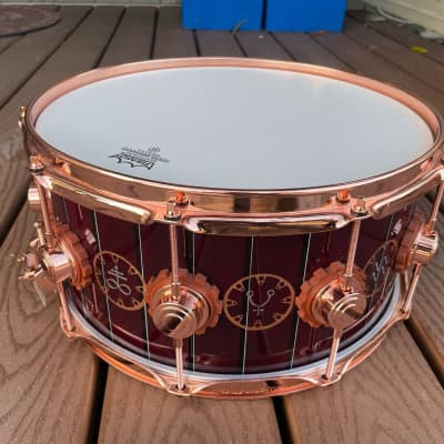 DW Collectors Series Neil Peart Rush RARE "Evolution" Time Machine Snare - EX image 2
