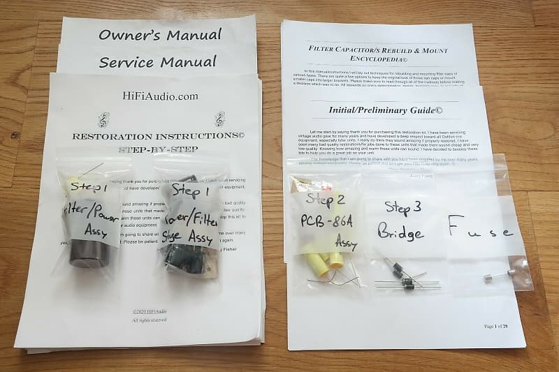 Audio Research SP-3 restoration kit filter capacitor repair rebuild fix  			