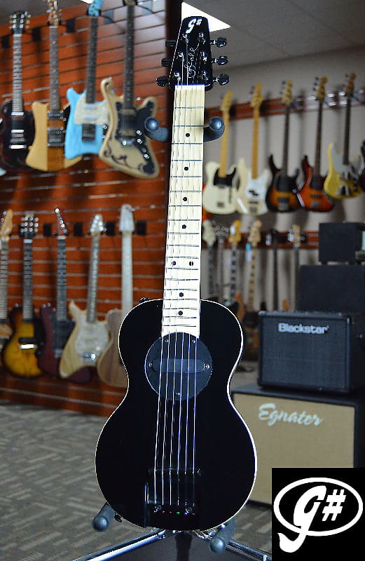 G-Sharp OF-1 Travel Guitar, Black (g# tuning, comes w/ gig bag) image 1
