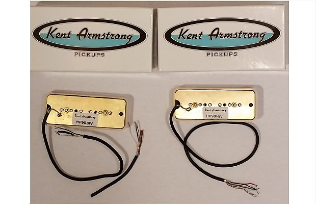 Kent Armstrong NOISELESS P90, STEALTH 90 (HP90) Pickup set (bridge + neck  pair w/cream covers)