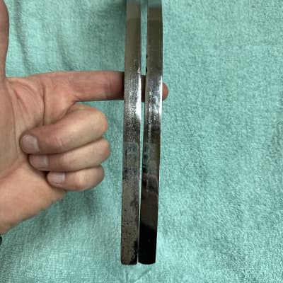 Ludwig Pair (two) Bass drum spur legs - Larger 1/2” version - Disappearing leg 80s - Chrome image 5
