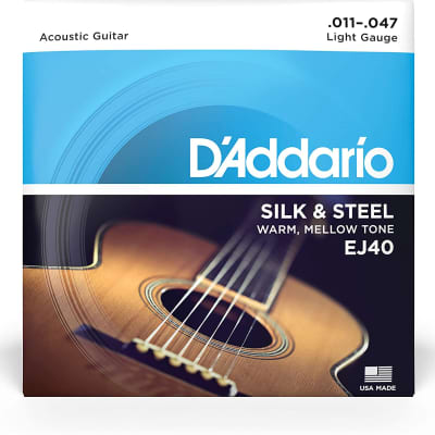 D’Addario EJ40 Silk and Steel Acoustic Guitar Strings Light 11-47 image 2