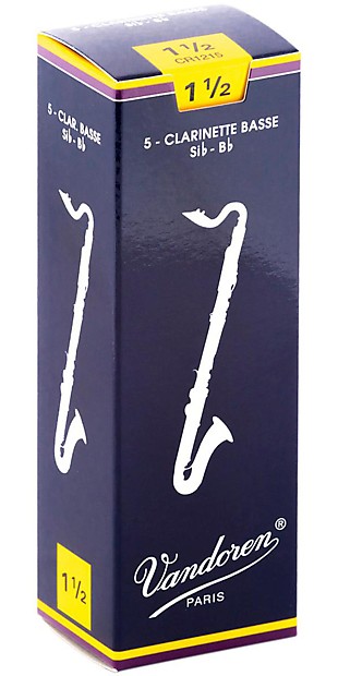 Vandoren CR1215 Traditional Bass Clarinet Reeds - Strength 1.5 (Box of 5) image 1