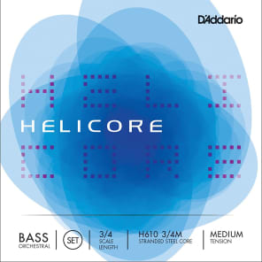 D'Addario H610 3/4M Helicore Orchestral Series 3/4-Scale Double Bass String Set - Medium Tension