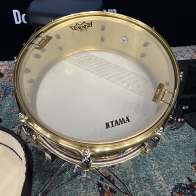 Tama - 14"x5.5" STAR Reserve Snare Drum 2013, Hand Hammered Brass, MINT! image 10