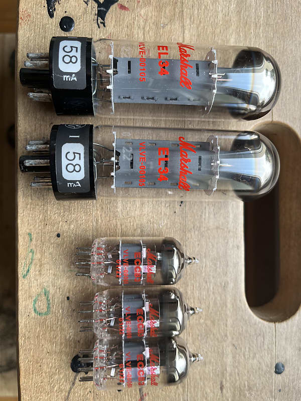 Set of JJ tubes 2xEL34 3xECC83 (Marshall branded) Reverb