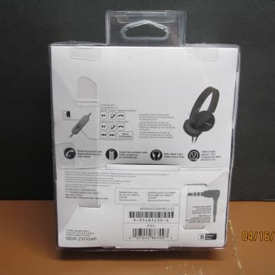 New Sony MDR-ZX110AP Black Stereo Hands Free Mic Folding Headphones - Follow my Shop image 2