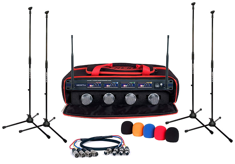 VocoPro UHF 5800 XL Professional 4 Channel UHF Wireless Microphone