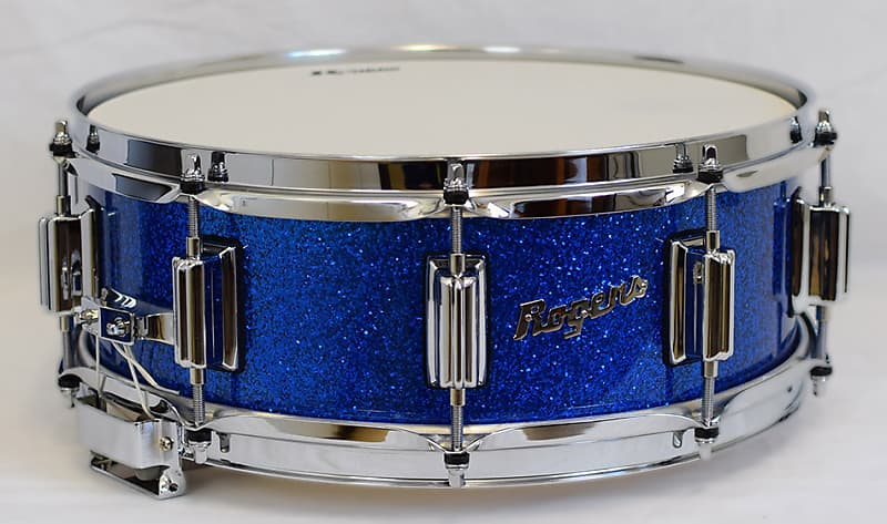 Rogers 36BSL Snare Beavertail 14x5 Blue Sparkle image 1