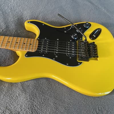 2023 Del Mar Lutherie Surfcaster Strat Floyd Rose Graffiti Yellow - Made in USA image 5