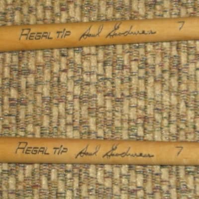 ONE pair new old stock Regal Tip 607SG, GOODMAN # 7 BRILLIANT STACCATO TIMPANI MALLETS - hard oval core covered with oval shaped cream-ish damper white felt, hard rock maple handles / shaft (includes packaging) image 2