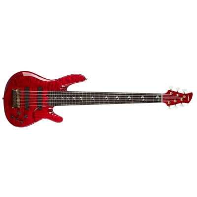 Yamaha John Patitucci Signature TRBJP2CASETDR 6-String Bass w/Case - Translucent Dark Red image 4