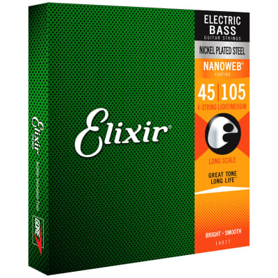 Elixir Light/Medium NANOWEB Bass Strings 14077 .045-.105 image 1