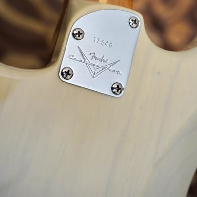 Fender STRATOCASTER CS AMERICAN CUSTOM HONEY BLOND ASH ROASTED TIGER V NECK 2023 - Honey Blonde image 15